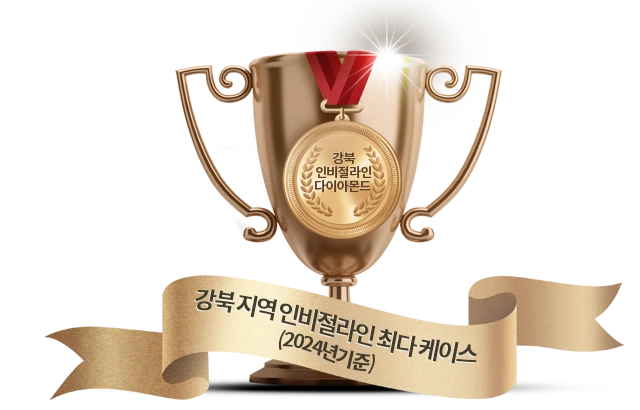 원본 2024년 기준 강북 지역 인비절라인 최다 케이스 트로피 그래픽